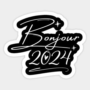 Chic Greetings: Bonjour 2024 Sticker